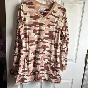 Denim and company French Terry sweatshirt in camo